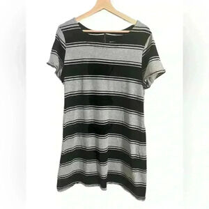 Merona Black and Gray Stripe Dress Size XXL